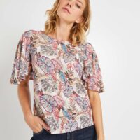 T-shirt imprimé tropical femme Grain de Malice