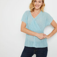 Top cache-coeur turquoise femme Grain de Malice