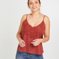 Top lingerie brodé terracotta femme Grain de Malice