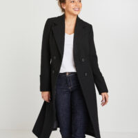 Trench en lainage noir femme Grain de Malice