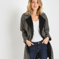 Trench motif pied de poule femme Grain de Malice