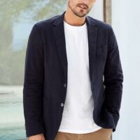 Veste ajustée homme en coton stretch marine CYRILLUS