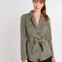 Veste militaire kaki en coton femme Grain de Malice