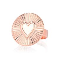 Bague Ley Nat ajouré soleil coeur doré rose