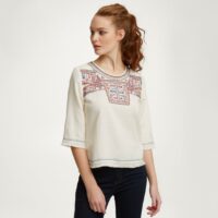 Blouse folk à manches 34 femme Pepe jeans - Blanc