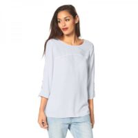 Blouse manches 34 retroussables col rond femme S.Oliver - Blanc