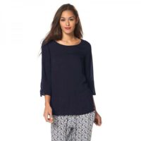 Blouse manches 34 retroussables col rond femme S.Oliver - Bleu