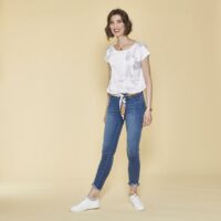 Blouse manches courtes femme - Blanc