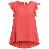 Blouse manches courtes femme Vila - Corail