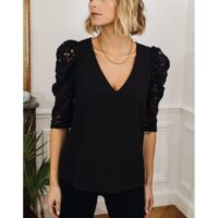 Blouse manches dentelle Molda