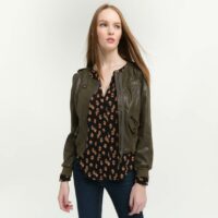 Blouson perforé irisé femme Molly Bracken - Bleu