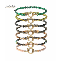 Bracelet Femme Acier Malachite - Labelle Bijoux