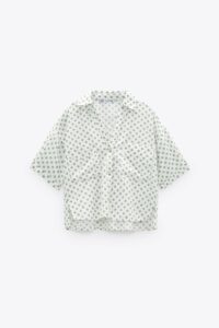 CHEMISE EN LIN COURTE Zara