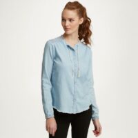 Chemise manches longues broderies denim femme Pepe Jeans - Bleu