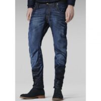 Jean G-Star Arc 3D slim fit usé froissé homme - Bleu