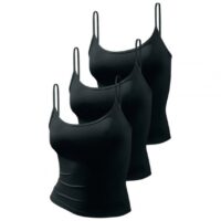 Lot de 3 débardeurs bretelles spaghettis en microfibre femme Vivance - Noir