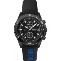 Montre Hugo Boss 1513776 - Vela Chrono Boitier acier noir Cadran noir Bracelet silicone noir Homme