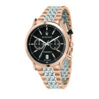 Montre Maserati R8873638005 - Chronographe Dateur Bracelet Acier Argenté Boîtier Acier Doré rose Maserati