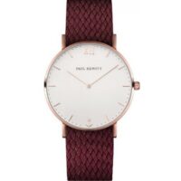 Montre Paul Hewitt PH-SA-G-ST-W-19S - Montre Nylon Rouge Boitier Acier Doré Rose 220mm Mixte