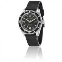 Montre Spinnaker SP-5055-02 - Fleuss Bracelet Cuir Noir Boitier Acier Cadran Noir Spinnaker