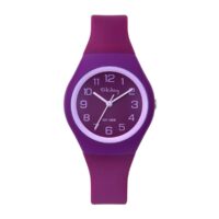 Montre Tekday 654686 - Montre Boîtier Silicone Rose Bracelet Silicone Violet  Femme