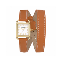 Montre Trendy Kiss TG10115-01 - Valse Boîtier Acier Doré Bracelet Cuir Marron Cadran Blanc Femme