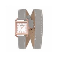 Montre Trendy Kiss TRG10115-01 - Valse Boîtier Acier Doré rose Bracelet Cuir Gris Cadran Blanc Femme