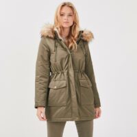 PARKA DROITE À CAPUCHE