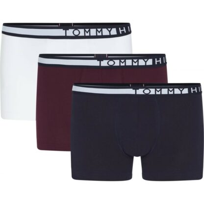 Pack de 3 boxers logotés ceinture élastique bleu/bordeaux/blanc TH Underwear