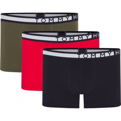 Pack de 3 boxers logotés ceinture élastique noir/rouge/kaki TH Underwear