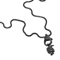 Promo : Collier et Pendentif Diesel Bijoux PILLAR DX1160001 - Collier et Pendentif Acier Noir Strass Diesel Bijoux