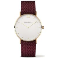 Promo : Montre Paul Hewitt PH-SA-G-SM-W-19S - Montre Tissu Rouge Boîtier Doré Homme