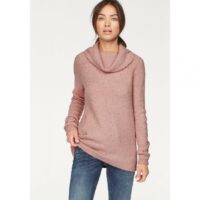 Pull col roulé manches longues en maille femme Tom Tailor - rosé