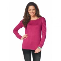 Pull manches longues col rond étoiles en strass au dos femme Mel - Rose