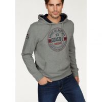 Sweat à capuche manches longues homme Rhode Island - Gris Moyen Chiné