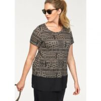 T-shirt long ethnique manches courtes femme Boysen - Marron