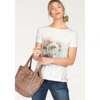 Tee-shirt manches courtes col rond imprimé femme S. Oliver Red Label - Blanc