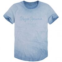 Tee-shirt manches courtes effet délavé bleu Pepe Jeans homme