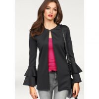 Veste avec manches volantées femme Mel - Noir