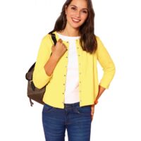 Veste manches 3/4 pressions en nacre femme