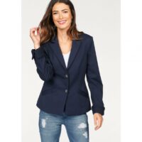 Veste tailleur manches longues revers en dentelle femme Laura Scott - Marine