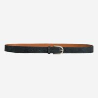 Ceinture Imany bicolore en cuir imprimé serpent Vert Pablo