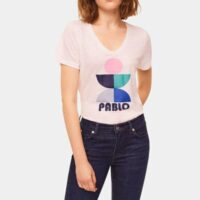 T-shirt Tamaris siglé lin Blanc Pablo