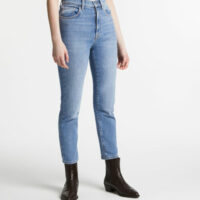 Jean 7/8 slim stretch stone washed Bleu Pablo