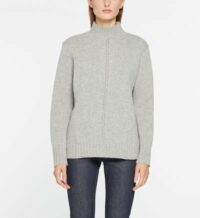 Pull droit laine et cachemire col cheminée Gris Pablo