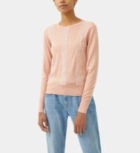 Pull à empiècements en dentelle Rose Pablo