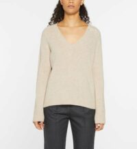 Pull droit en laine et cachemire Beige Pablo