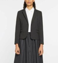 Veste Valbert courte cintrée micro motif fantaisie Gris Pablo