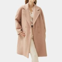 Manteau droit imprimé mi-long Rose Pablo