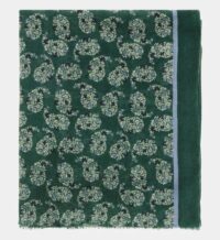 Écharpe motif cachemire laine Vert Pablo